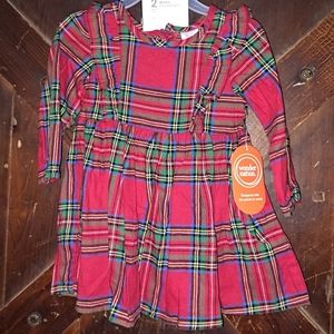 Wonder Nation new plaid baby girl dress size 12 months🎄❤️🌹⚘️💐🌺 with tights